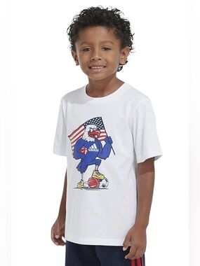 NWT adidas boys Short Sleeve Cotton Graphic Tee Medium